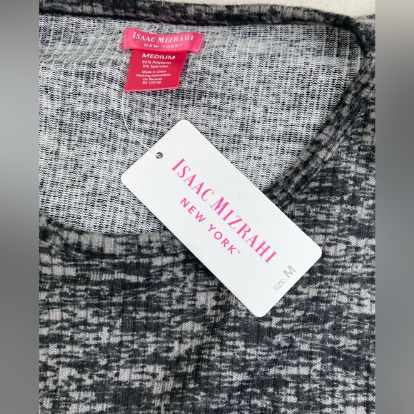 NWT Isaac Mizrahi Lounge pajamas set grey black pants and short sleeve top - Picture 6 of 16